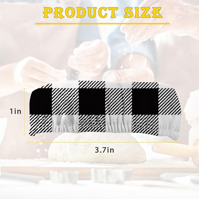 Gray White Plaid Sourdough Starter Cloth Covers Jars Or Kombucha Kefir Fermentation Cheese Fabric