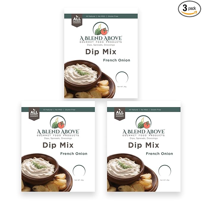 A Blend Above French Onion Dip Mix, 1oz, (3 Pack), Gluten-Free, No MSG, All Natural, No