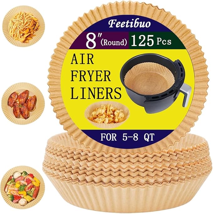 parchment paper for air fryer, 7.9inch round air fryer liners disposable,125PCS Non-stick parchment