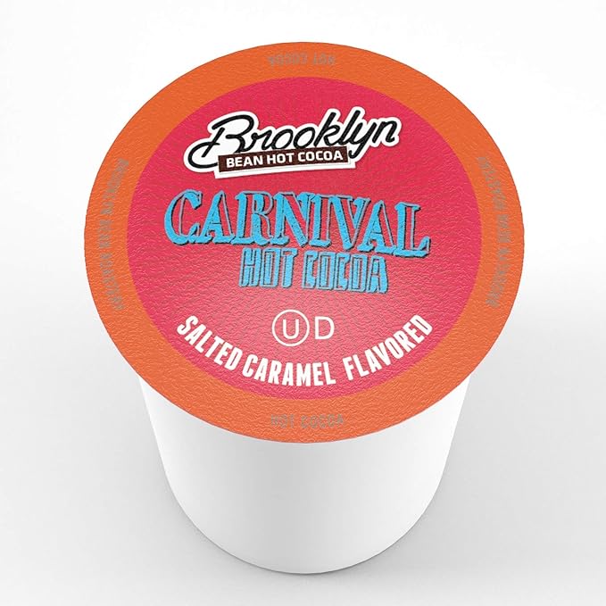 Brooklyn Beans Carnival Chocolate Salted Caramel Hot Cocoa Pods, Compatible with K Cup Brewers