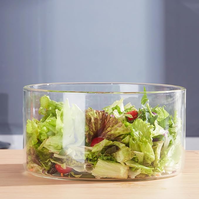 190oz Extra Large Glass Trifle Bowl, Modern Design Clear Glass Round Dessert Centerpiece Serving