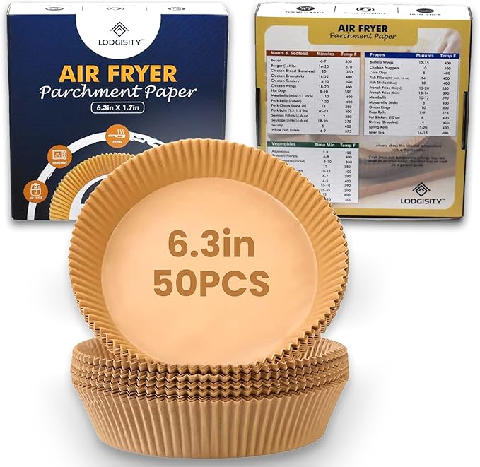 Air Fryer Disposable Paper Liner- 50 Pcs Non Stick Parchment Paper Liner for Air Fryer - Lodgisity