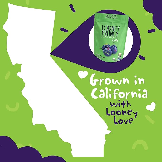 Looney Pruney Smalls Fruit Snacks | Naturally Sweet Bite-Sized Prunes | Organic Fruit Snack Packs