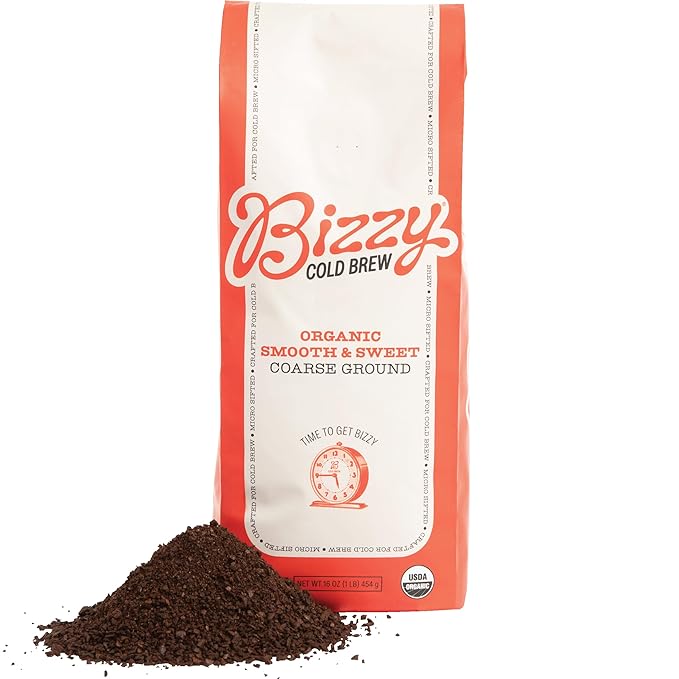 Bizzy Organic Cold Brew Coffee | Smooth & Sweet Blend | Coarse Ground Coffee | Micro Sifted |