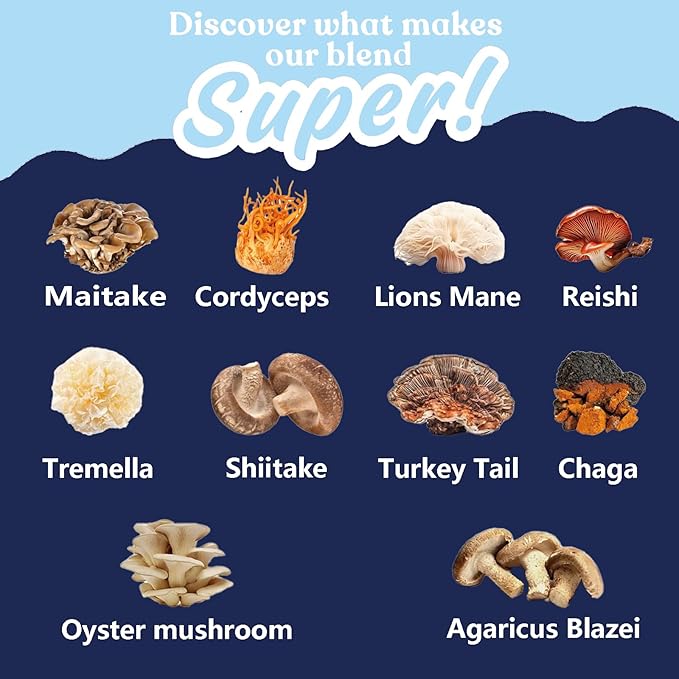 10 Mushroom Hot Cocoa, 3mg Melatonin Sleep Supplement, Sugar Free Keto Cocoa Powder, Nighttime