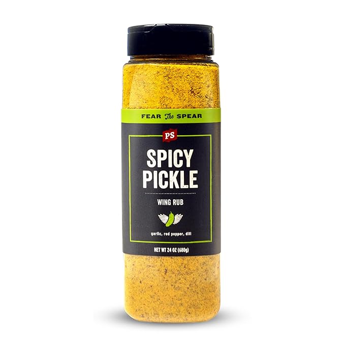 PS Seasoning Spicy Dill Pickle Wing Rub - Hot Chicken Seasoning with Vinegar, Red Pepper, Dill