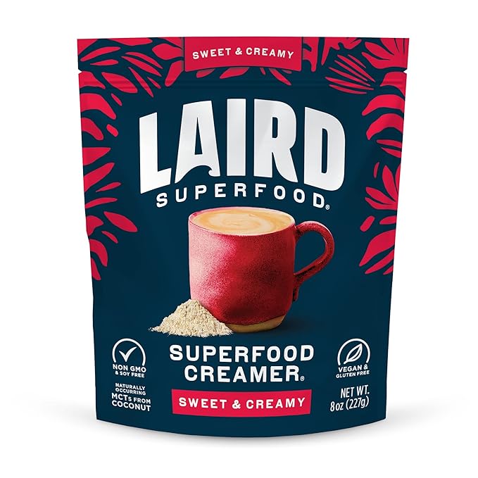 Laird Superfood Non-Dairy Superfood Creamer - Coconut Powder Coffee Creamer - Sweet & Creamy