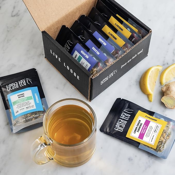 Tiesta Tea - Wellness Tea Sampler Dry Flight Set, Loose Leaf, High to No Caffeine, Makes Hot &