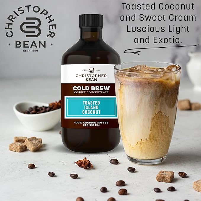 Christopher Bean Hand Crafted Toasted Island Coconut Flavored Coffee - Certified Kosher