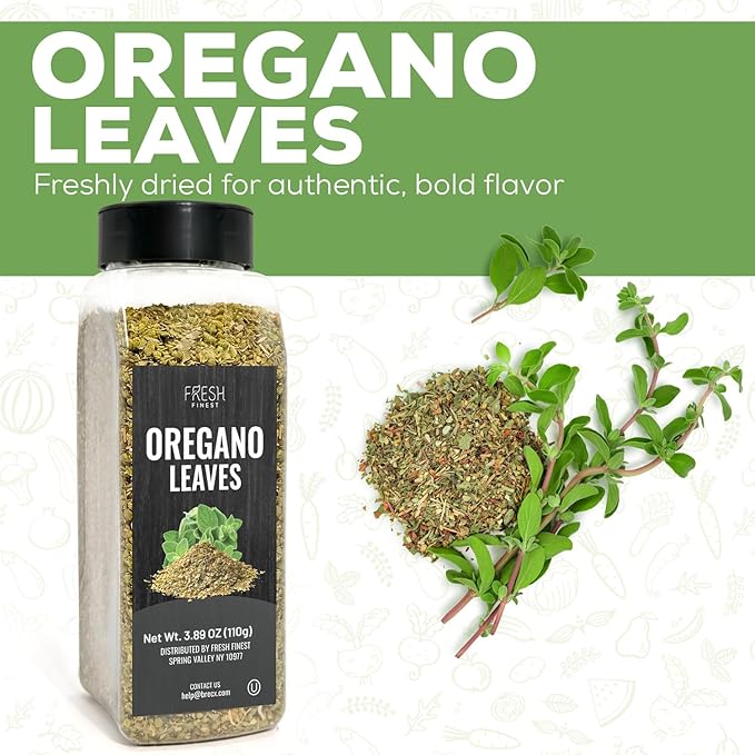 Fresh Finest Oregano 3.89oz - Premium Dried Oregano Leaves - All-Natural, Non-GMO, Gluten-Free