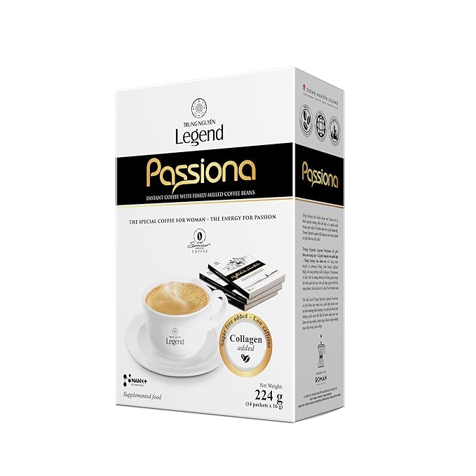TRUNG NGUYEN LEGEND PASSIONA Premium Instant Coffee for Energy Boost by NANO+ Technology - Collagen