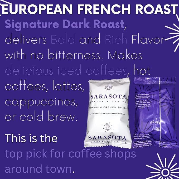 Sarasota Coffee Packs Bulk Ground Packets | Medium, Colombian, & Dark Roast Variety | Gourmet