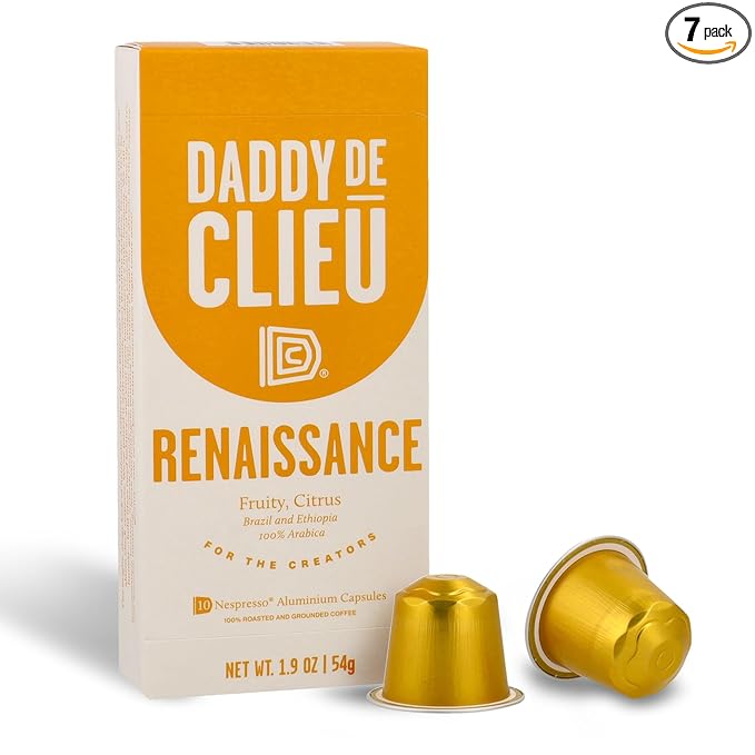 Daddy De Clieu Renaissance Coffee Pods (Sweet & Balanced, Brazil and Ethiopia, 100% Arabica Blend)