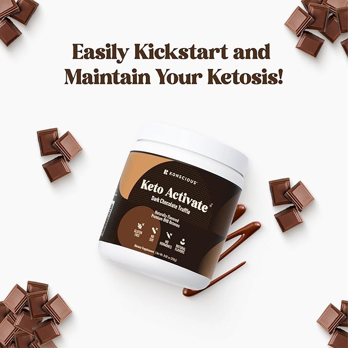Dark Chocolate Truffle Exogenous Ketones Drink: Pure Keto Shake Powder with Chocolate Ketones |