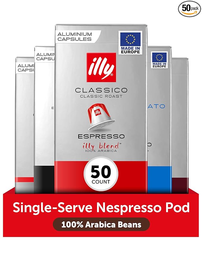 illy Aluminum Espresso Capsules - Compatible with Nespresso Machines - Classico, Forte, Intenso