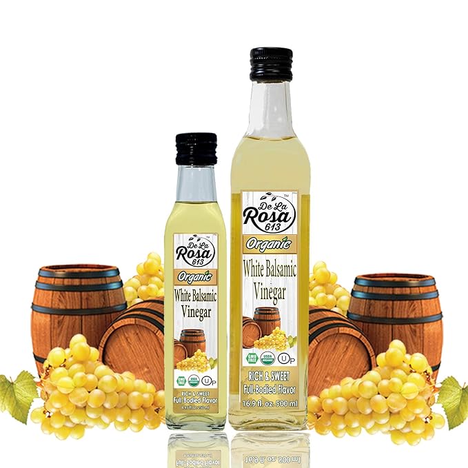 De La Rosa Organic White Balsamic Vinegar, Kosher for Passover, Vegan & Gluten-Free, Great for