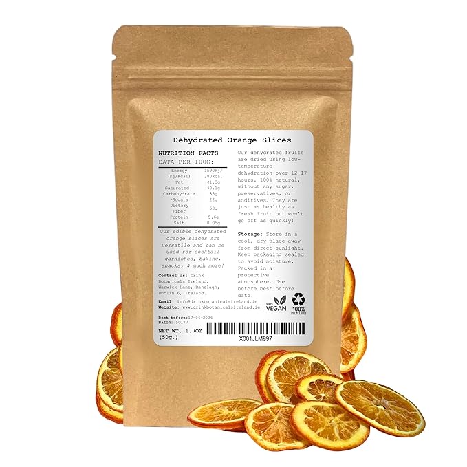 Dehydrated Dried Orange Slices Wheels | Approx 17+ Slices | 100% Natural | Sugar Free | Gluten Free