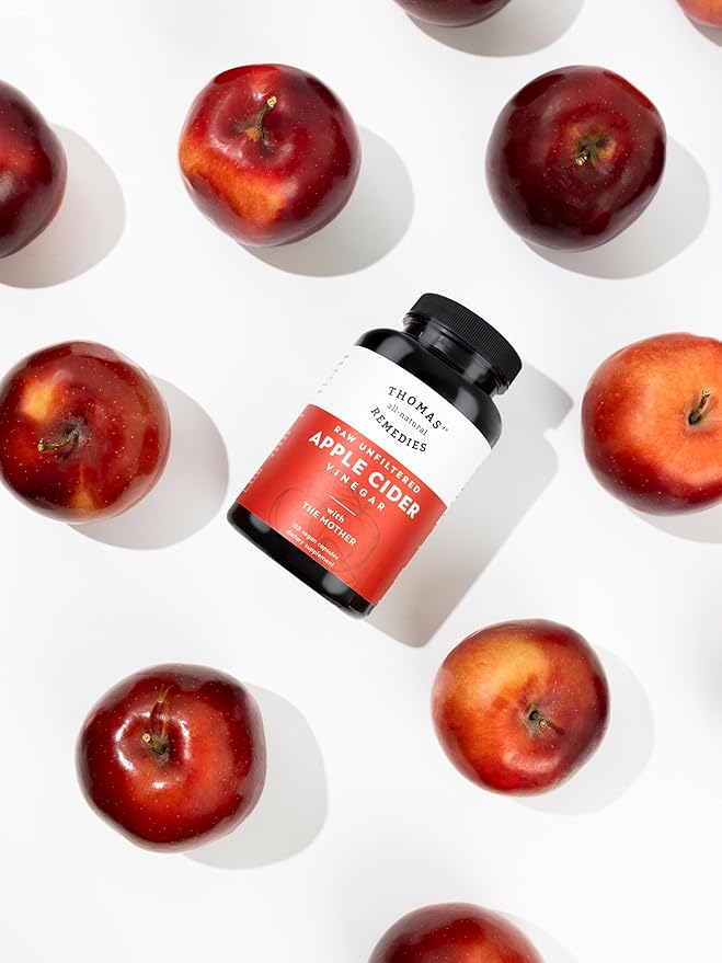 Thomas' all-natural Remedies Apple Cider Vinegar with The Mother, Raw & Unfiltered ACV Pills for