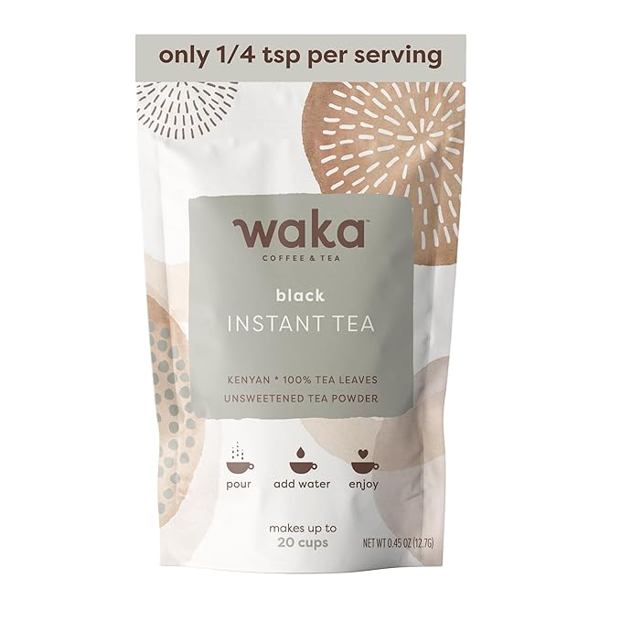 Waka Instant Black Tea Mix, Kenyan - 100% Tea Leaves, No Additives, Unsweetened Sample/Travel Size