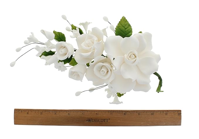 Global Sugar Art Premium Rose Spray, Large, White, 1 Count by Chef Alan Tetreault