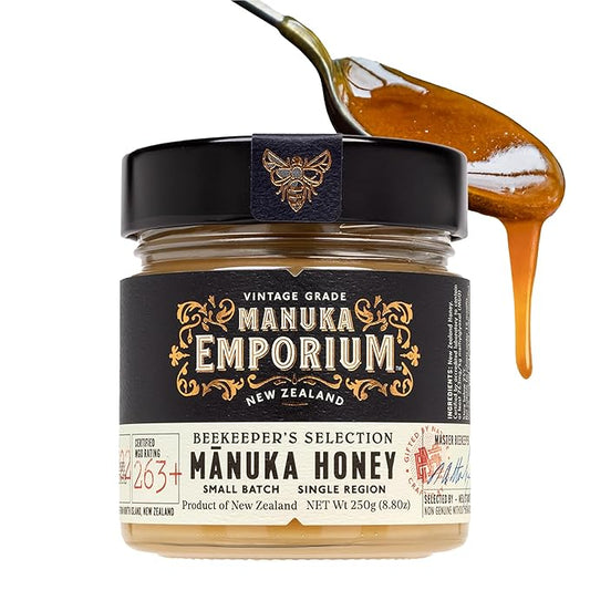 Manuka Emporium Manuka Honey MGO 263+ | Raw Monofloral New Zealand Honey | 8.8oz Glass Jar |