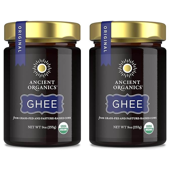 Ancient Organics Ghee - Organic Grass Fed Ghee Butter, Gluten Free, Clarified Butter, Vitamins &