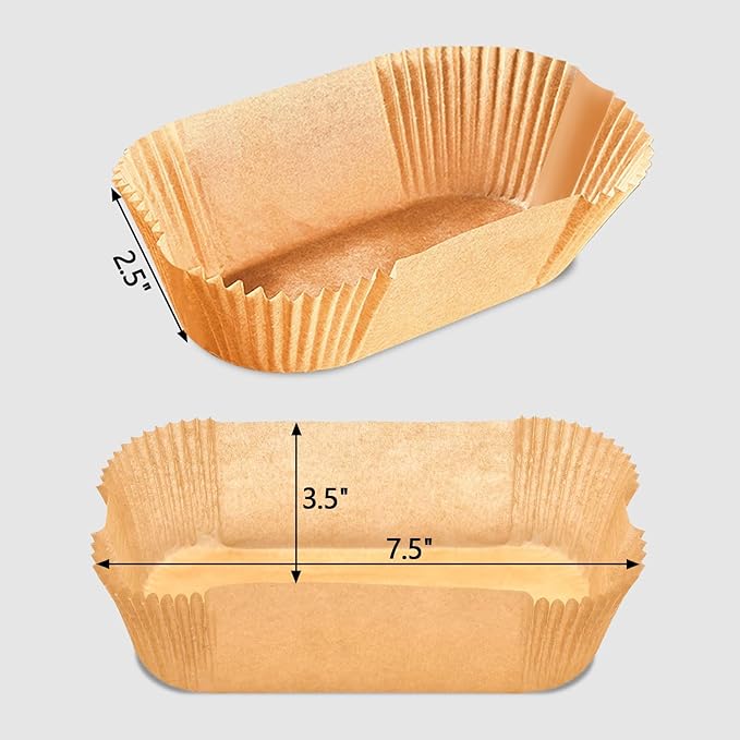 100 Pack 7.5 Inch Loaf Pan Liners, Non-Stick Cake Baking Sheets, Unbleached & Greaseproof Baking