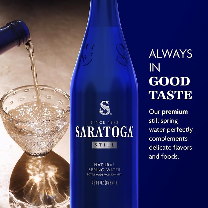 Saratoga Spring Water Bottles, 12 Pack - Still Bottled Water with Naturally Occurring Minerals
