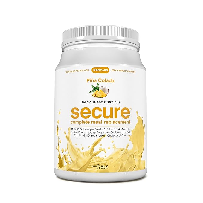 ANDREW LESSMAN Secure Soy Complete Meal Replacement - Piña Colada 10 Servings - Only 65 Calories