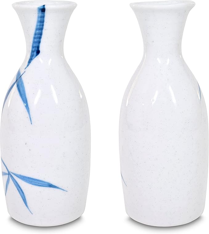 Product of Gifu Japan Japanese Sake Set, 1 Tokkuri Bottle Carafe and 4 Ochoko Cups Ceramic Sake