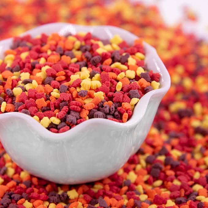 Sweets Indeed Sprinkles, Fall Sprinkles, Leaf Shapes, 4 pack, 11.57 ounces, Edible Sprinkle Mix