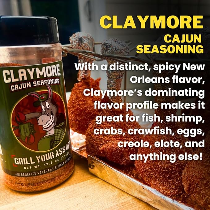 GYAO Claymore Cajun Seasoning – 12.5oz Spicy Blend for Meats & Seafood – MSG & Gluten Free – USA