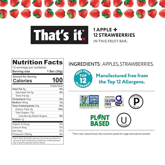 That's it. Variety Pack 100% Natural Real Fruit Bar, Best High Fiber Vegan, Gluten Free Healthy