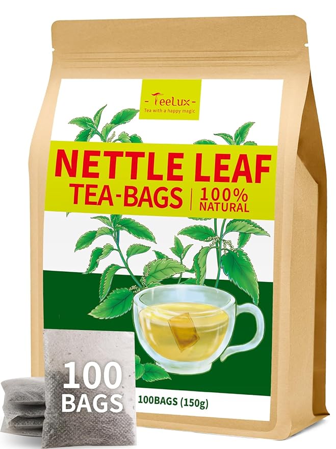 TeeLux Nettle Leaf Tea Bags, Nettle Herbal Tea, Natural Stinging Nettle Tea, Caffeine Free, Mild &