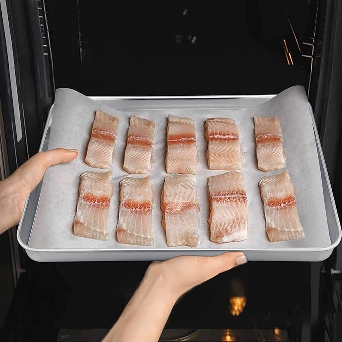TeamFar Toaster Oven Pan, Stainless Steel Toaster Oven Tray Quarter Sheet Pan, 12.4’’x 9.7’’x1’’
