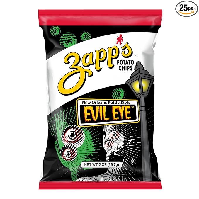 Zapp???New Orleans Kettle-Style Potato Chips Evil Eye Flavor (2 oz Bags, 25 Count) ??Crunchy Chips