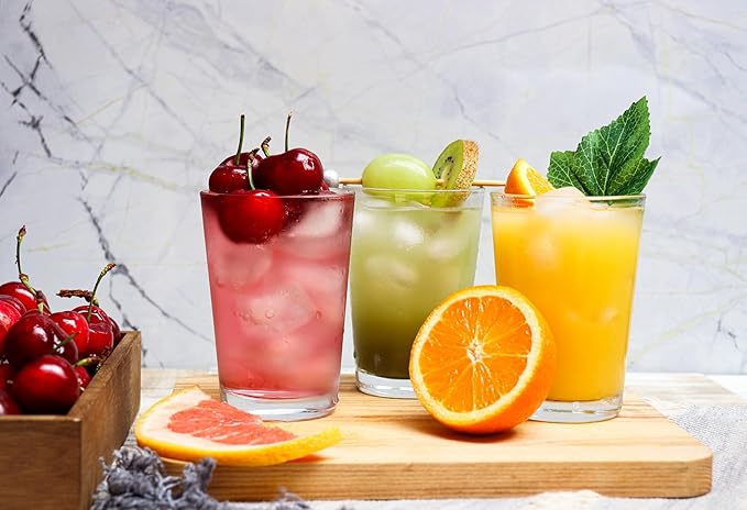 Glaver's Juice Glasses 7 oz. Set of 10 Glass Cups ??Beverage Water Tumblers For Home and Bar