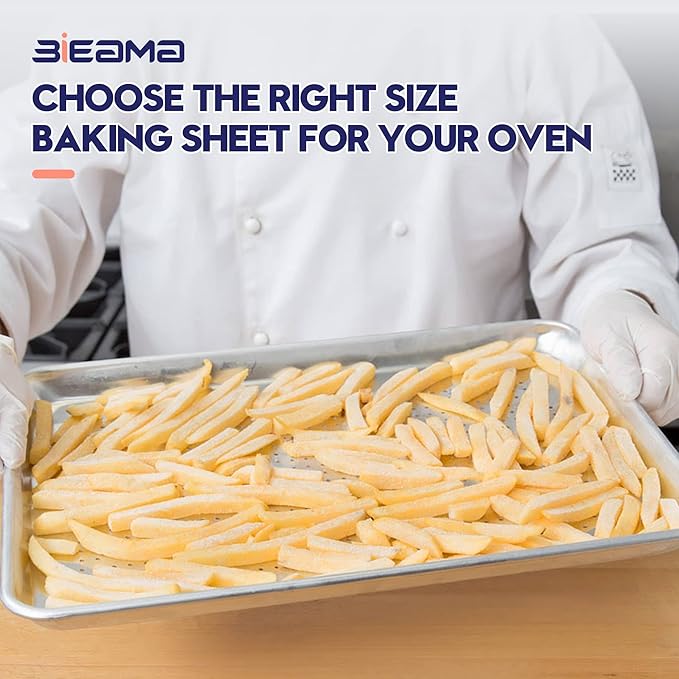 6 Pack Half Size 18" x 13" Aluminum Baking Sheet Pan Perforated, Commercial Bakery Equipment Cookie