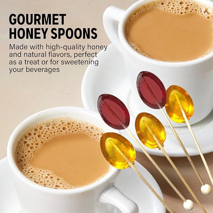 Melville Candy All Natural Honey Spoon Gift Set – Spoons & Lollipops on Wooden Sticks – Gluten-Free