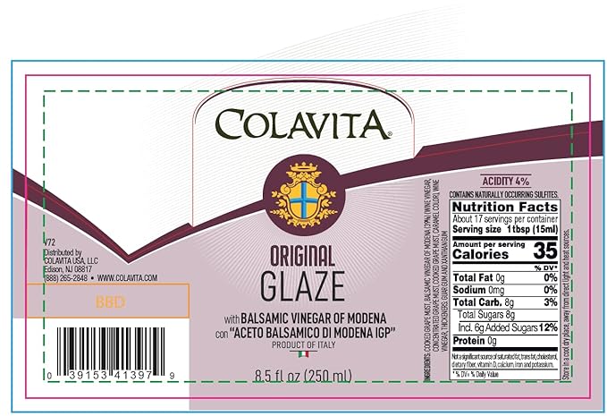 Colavita Balsamic Glaze - Italian Import Squeeze Bottle, Perfect for Enhancing Flavors, 8.5 Fl Oz