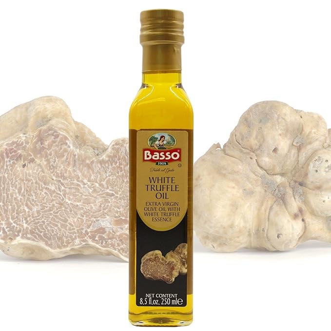 BASSO 1904 Black & White Truffle Oil Set ??2 Bottles x 8.5 fl oz (250ml) ??High-Concentration