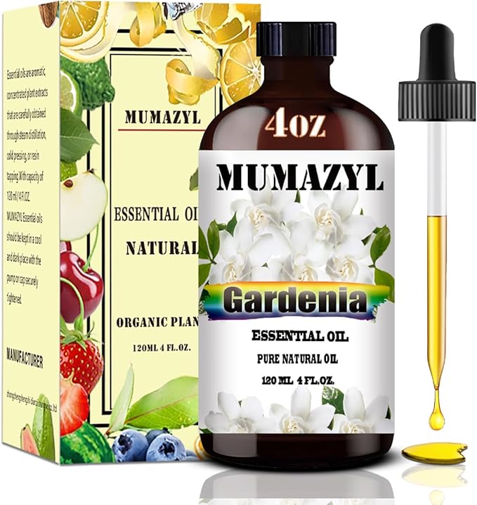 Gardenia Essential Oil, Gardenia Oil 4 Fl Oz 120ML for Diffuser Humidifier Yoga Cleaning DIY Candle