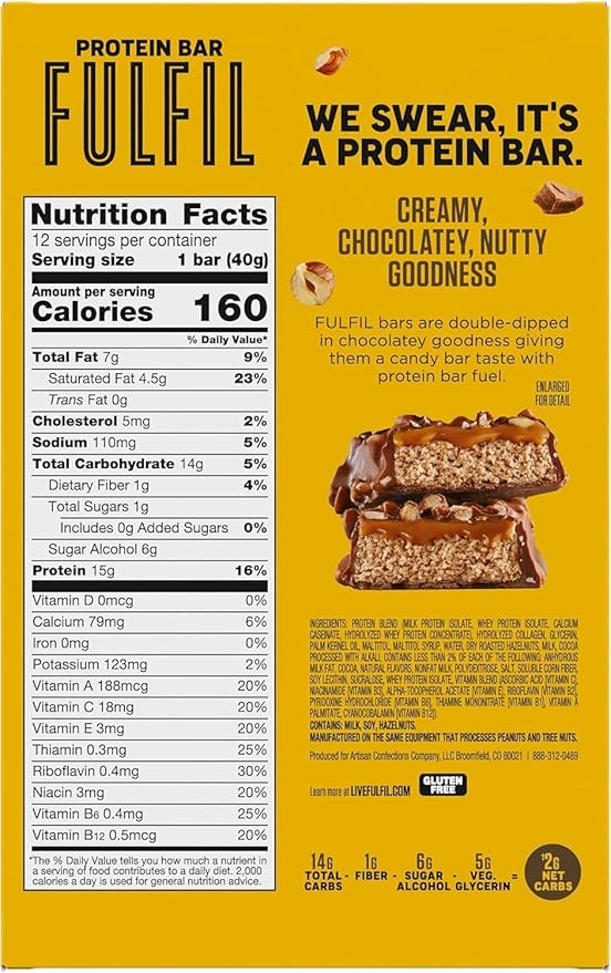 FULFIL Protein Snack Bars, Best Sellers Variety Pack, Gluten Free with 15g Protein, Pantry Staples
