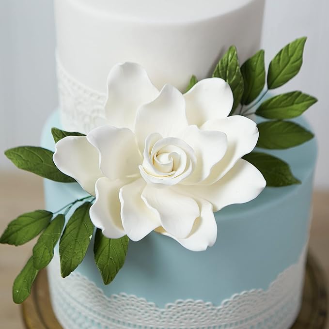 Global Sugar Art Gardenia Sugar Cake Flowers Jumbo White with Wire, 1 Count by Chef Alan Tetreault