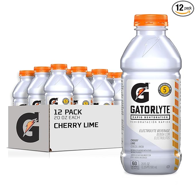 Gatorlyte Rapid Rehydration Electrolyte Drink, Cherry Lime, Specialized Blend of 5 Electrolytes