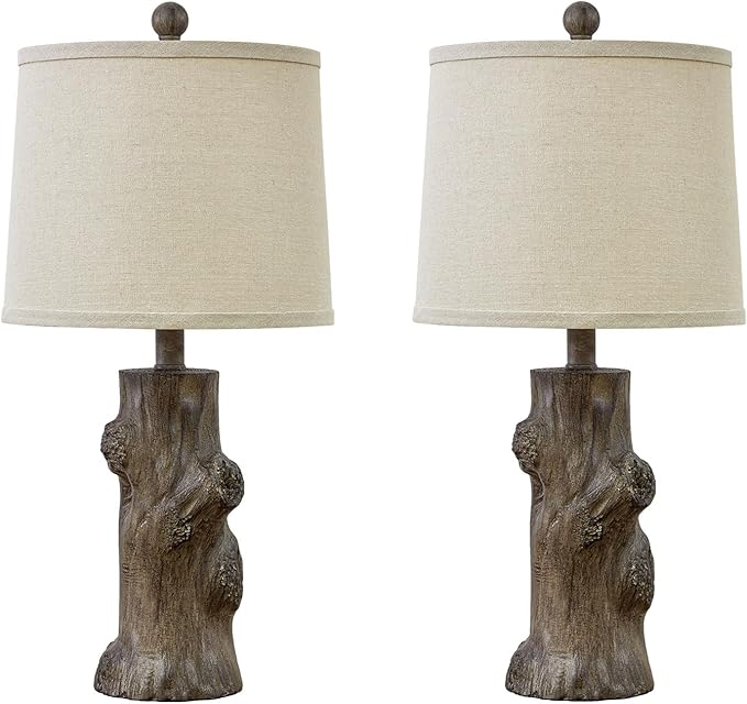 OYEARS 23"Resin Table Lamps for Living Room Set of 2 Country Cottage Farmhouse Lamp for Bedroom