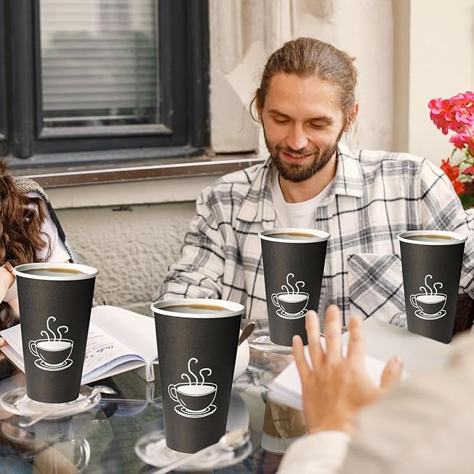 16 oz Paper Coffee cups, 210 Count, Disposable Drinking Cups for Parties, Office Use, and Everyday