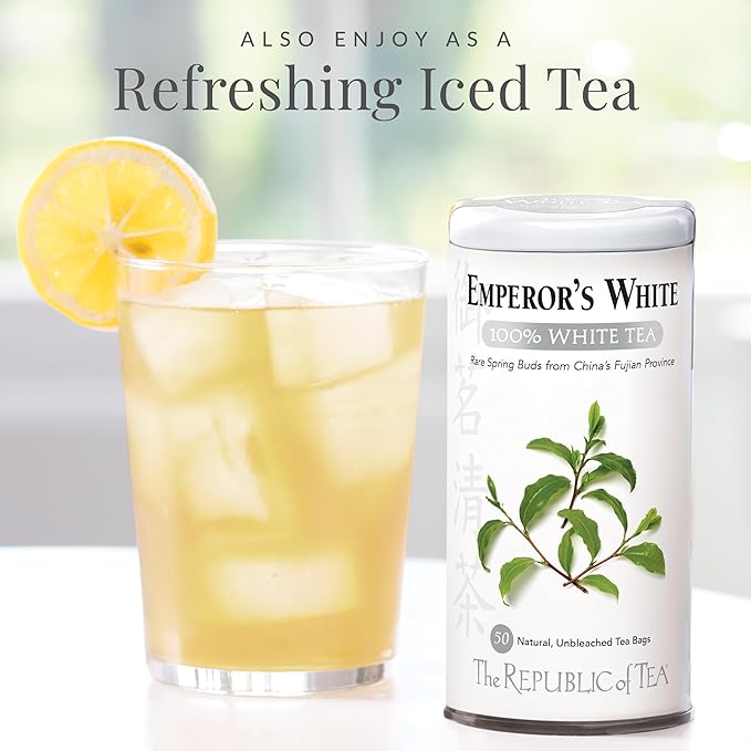 The Republic of Tea – Emperor’s 100% White Tea Bags, Steeps 250 Low-Caffeinated Cups