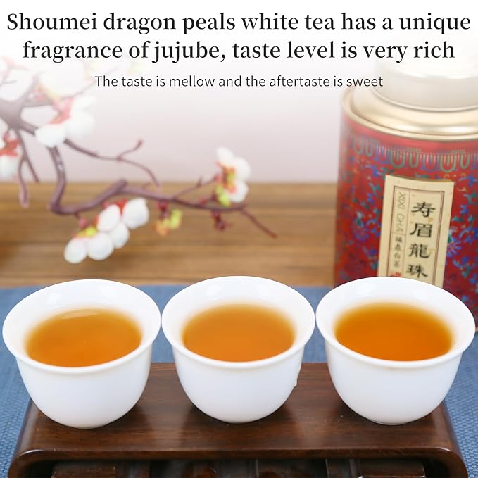 XIXICHA Shou Mei White Tea Pearls Tea Aged White Tea Dragon Pearls Tea Shoumei Tea Fuding White Tea