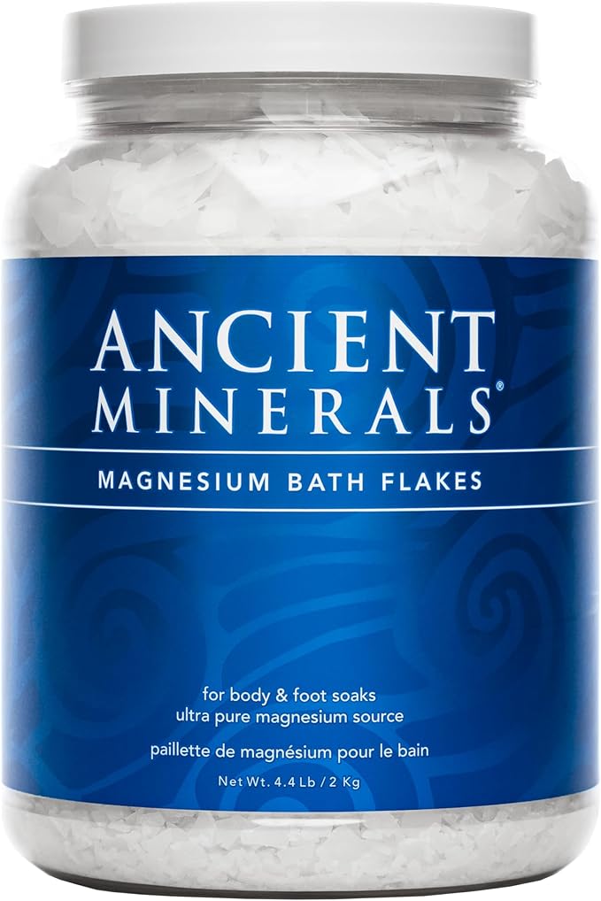 Ancient Minerals Magnesium Bath Flakes - Bathing Alternative to Epsom Salt - Soak in Natural Salts